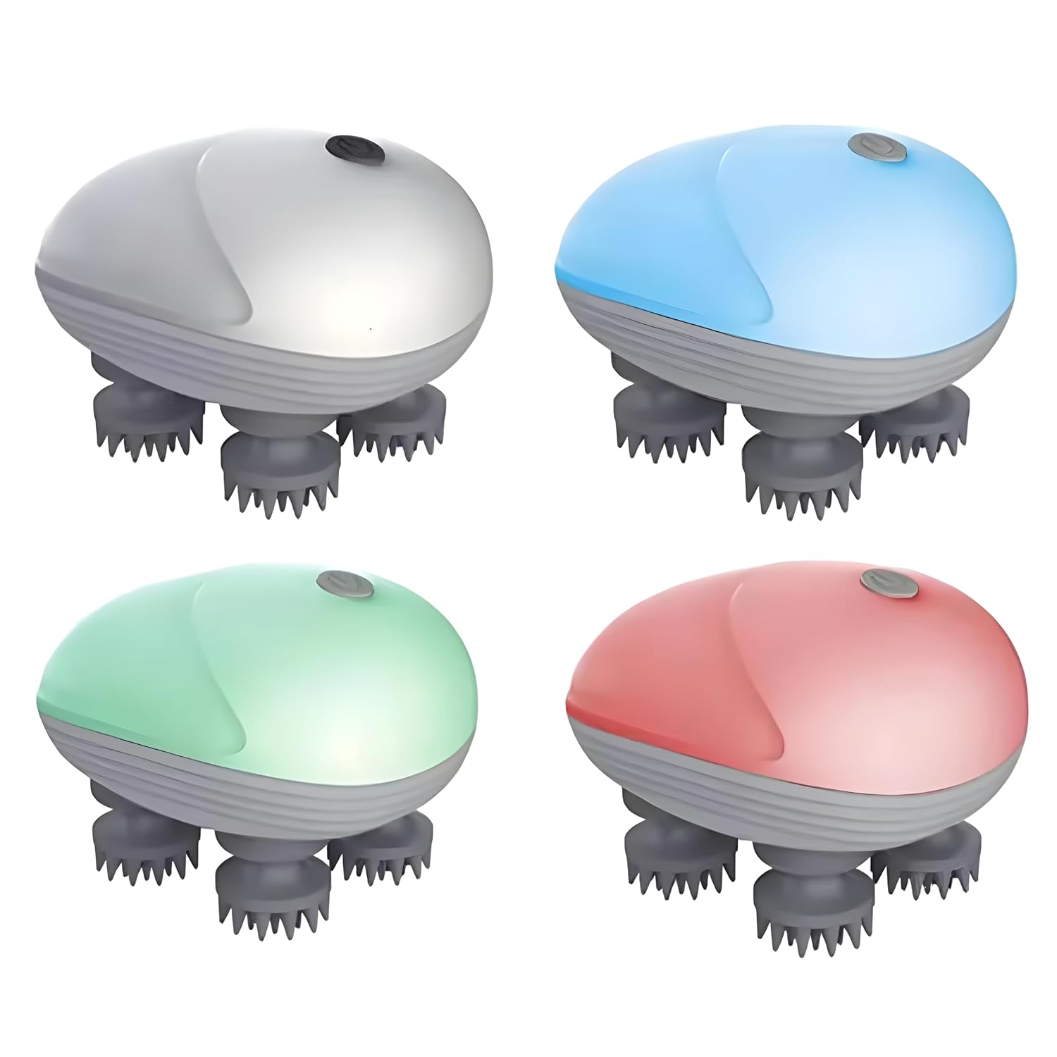 Smart Rechargeable Electric Scalp Massager with Four Rotating Silicone Heads - The Tech Store
